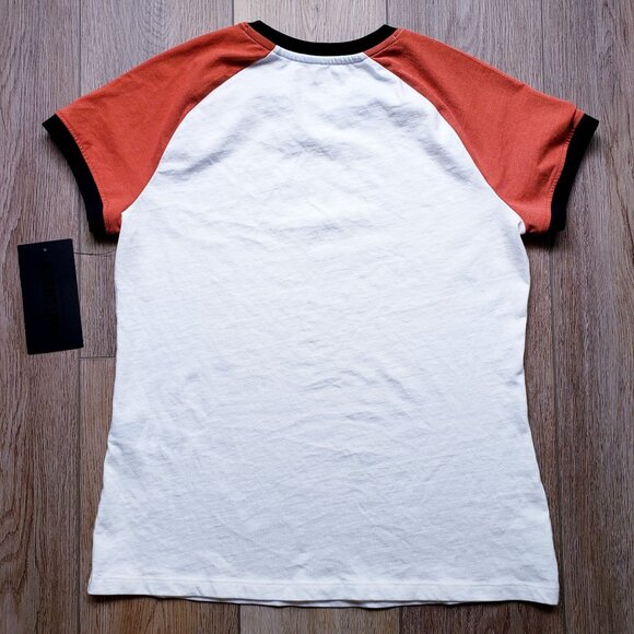 Harley-Davidson Womens Off White & Orange Raglan T-Shirt Logo Graphic with Tags - Picture 4 of 7
